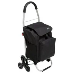 Chariot de Marché 3 Roues Pliable 100cm Noir