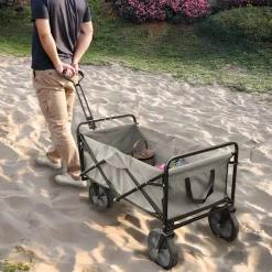 Chariot de transport, remorque de jardin pliable à roulettes - 90 Kg