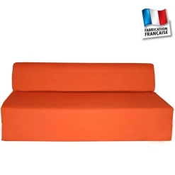 Chauffeuse convertible 2 places en tissu uni CHAPI