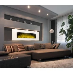 Cheminée électrique 2000w avec télécommande blanc - white loft xxl