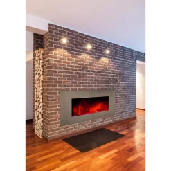 Cheminée électrique 2000w avec télécommande - pure inox xxl