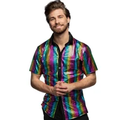 Chemise disco Diamond arc-en-ciel - Homme - XL
