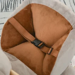 Cheval à bascule jouet à bascule ourson fauteuil intégré ceinture de sécurité fonction sonore grognement gris marron