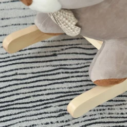 Cheval à bascule jouet à bascule ourson fauteuil intégré ceinture de sécurité fonction sonore grognement gris marron