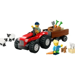 City 60461 - Tracteur agricole rouge avec remorque et moutons