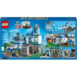 City 60316 Le Commissariat de Police, Set avec Jouets Camion de Poubelle et Hélicoptère