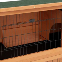 Clapier à lapin cage à lapin 2 étages 3 portes verrouillables bois pré-huilé