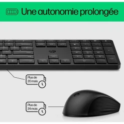 Clavier + Souris 650 Noir sans fil