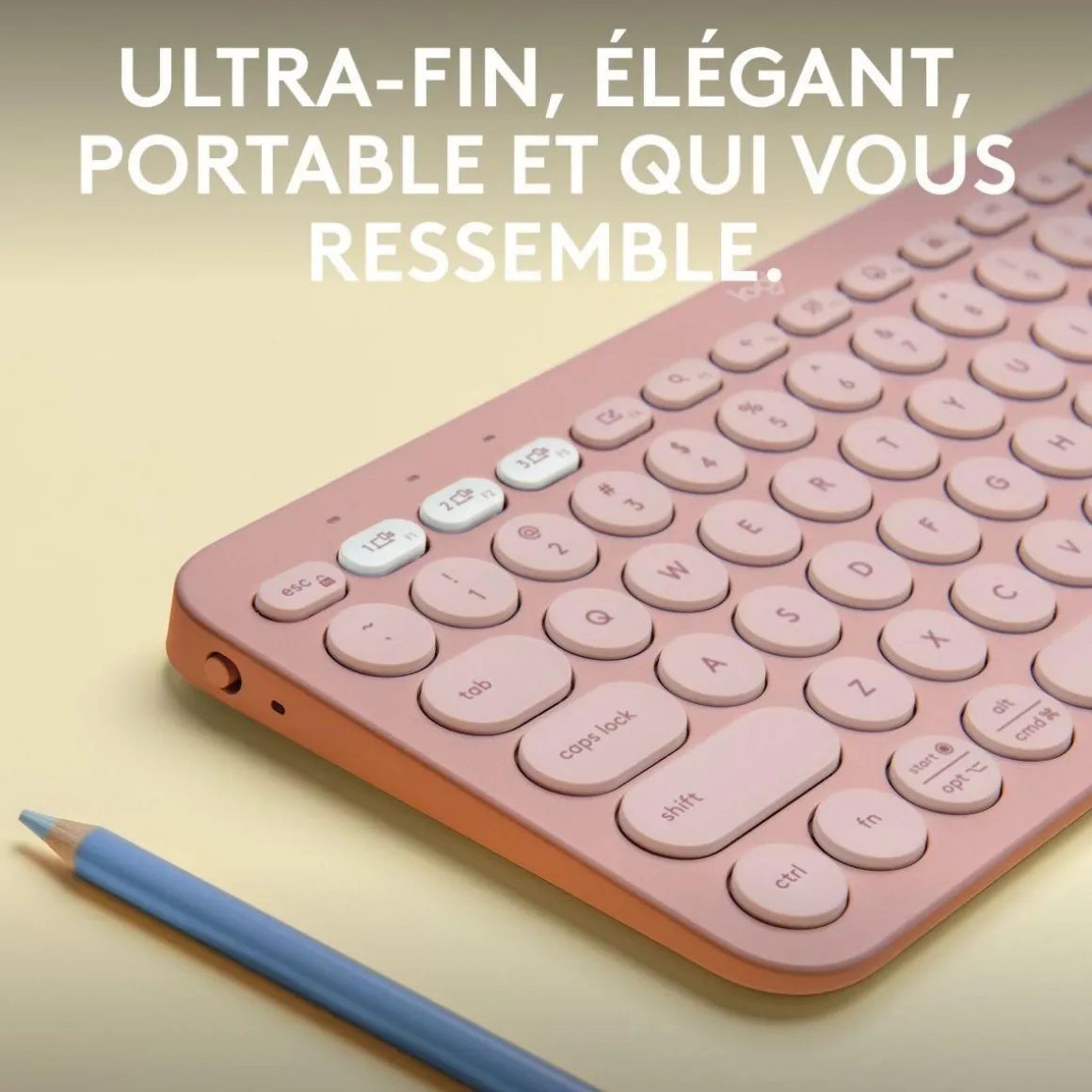 Clavier sans fil Pebble 2 K380s Rose