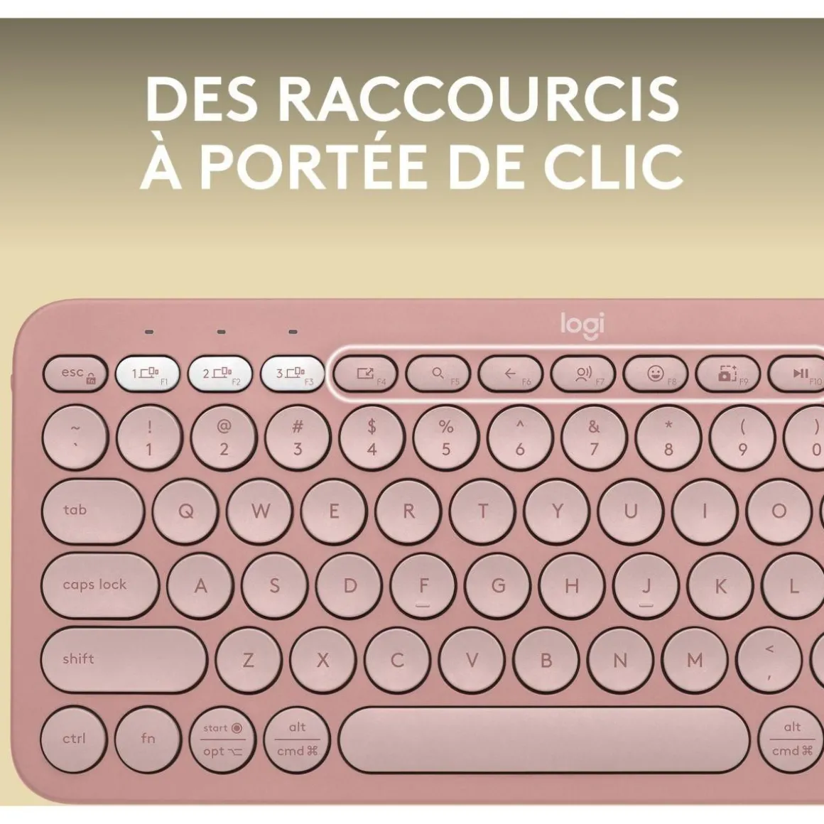 Clavier sans fil Pebble 2 K380s Rose