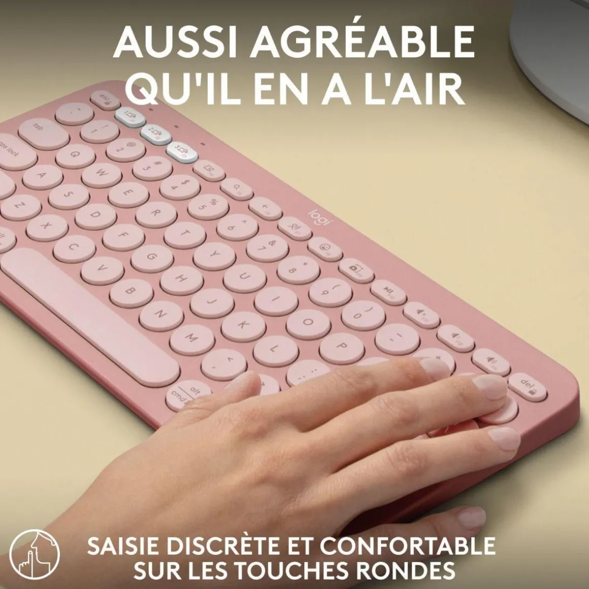 Clavier sans fil Pebble 2 K380s Rose