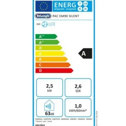 Climatiseur mobile monobloc 2500w 36m² blanc - pacem90silent
