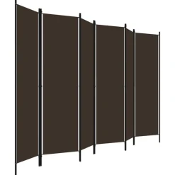 Cloison de separation 6 panneaux Marron 300x180 cm