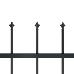 Cloture de jardin avec dessus en lance Acier 15,3 x 1 m Noir