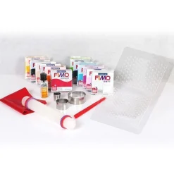 Coffret initiation modelage 12 pains de pâte polymère & accessoires