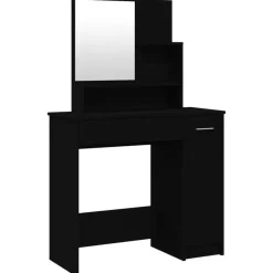 Coiffeuse avec miroir noir 86,5x35x136 cm