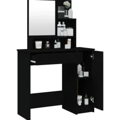 Coiffeuse avec miroir noir 86,5x35x136 cm