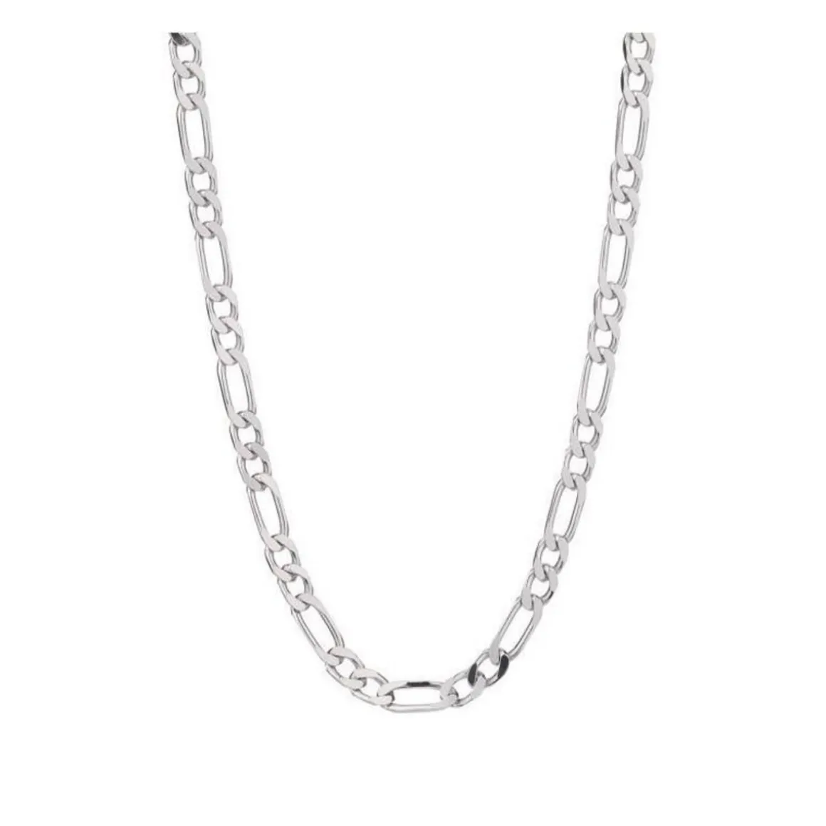 Collier / Chaîne Homme Argent 925 - Maille Figaro Alternée 1+2 - 50cm