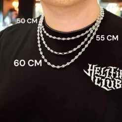 Collier / Chaîne Homme Argent 925 - Maille Grain de Café - 55cm