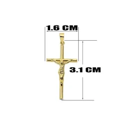 Collier - Médaille Christ sur la Croix Or 18 Carats 750/000 Jaune - Chaine Dorée