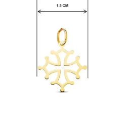 Collier - Médaille Croix Occitane Or 18 Carats 750/000 Jaune - Chaine Dorée