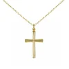 Collier - Médaille Croix Or Jaune - Chaine Dorée Offerte