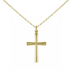 Collier - Médaille Croix Or Jaune - Chaine Dorée Offerte