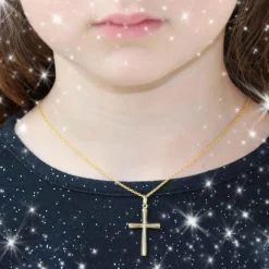 Collier - Médaille Croix Or Jaune - Chaine Dorée Offerte