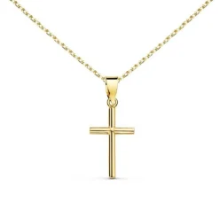 Collier - Médaille Croix Or 18 Carats 750/000 Jaune - Chaine Dorée