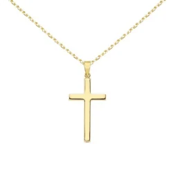 Collier - Médaille Croix Or 18 Carats 750/000 Jaune - Chaine Dorée
