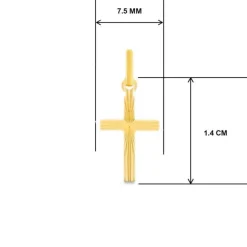 Collier - Médaille Croix Or 18 Carats 750/000 Jaune - Chaine Dorée
