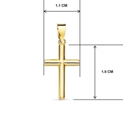Collier - Médaille Croix Or 18 Carats 750/000 Jaune - Chaine Dorée
