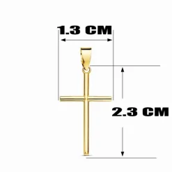Collier - Médaille Croix Or 18 Carats 750/000 Jaune - Chaine Dorée