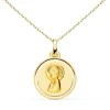 Collier - Médaille Marie Jeune Or Jaune - Chaîne Dorée - Gravure Offerte