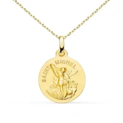 Collier - Médaille Or 18 Carats 750/1000 Saint Michel - Chaîne Dorée - Gravure Offerte