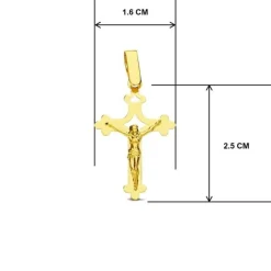 Collier - Médaille Or 18 Carats 750/000 Jaune - Christ sur la Croix - Chaine Dorée