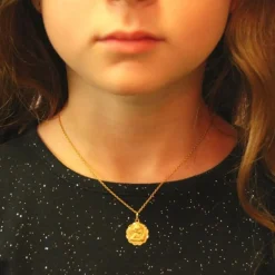 Collier - Médaille Or 18 Carats 750/1000 Ange - Chaîne Dorée - Gravure Offerte