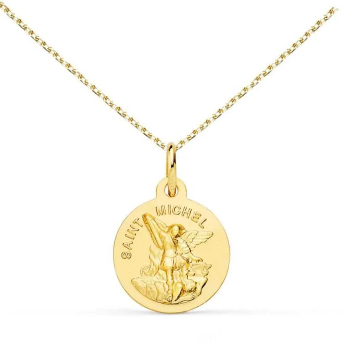 Collier - Médaille Saint Michel Or Jaune - Chaîne Dorée - Gravure Offerte