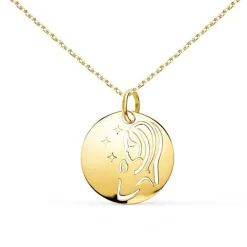 Collier - Médaille Vierge Or Jaune - Chaîne Dorée