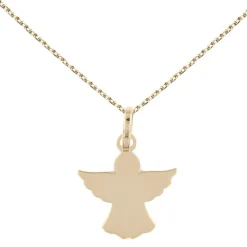 Collier - Pendentif Ange Or Jaune - Chaîne Dorée Offerte