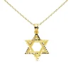 Collier - Pendentif Etoile de David Or Jaune - Chaine Dorée