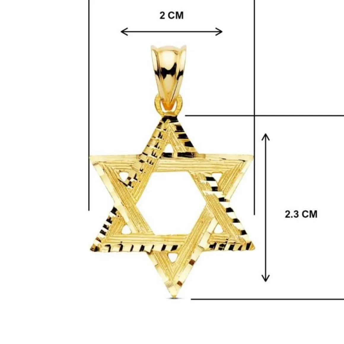 Collier - Pendentif Etoile de David Or Jaune - Chaine Dorée