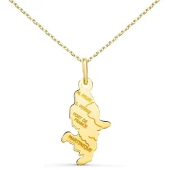 Collier - Pendentif Ile de la Martinique Or 750/1000 - Chaine Dorée