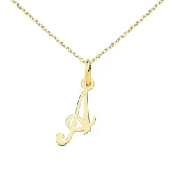 Collier - Pendentif Lettre A Or 750/1000 - Chaine Dorée