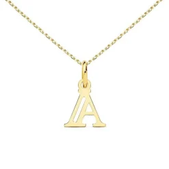Collier - Pendentif Lettre A Or 750/1000 - Chaine Dorée