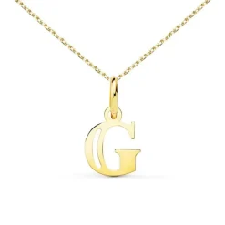 Collier - Pendentif Lettre G Or 750/1000 - Chaine Dorée