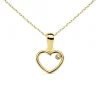 Collier - Pendentif Or 18 Carats 750/000 Jaune - Coeur - Chaine Dorée