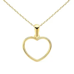 Collier - Pendentif Or 18 Carats 750/000 Jaune - Coeur - Chaine Dorée