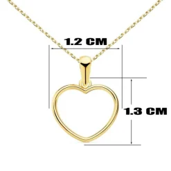 Collier - Pendentif Or 18 Carats 750/000 Jaune - Coeur - Chaine Dorée