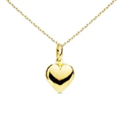 Collier - Pendentif Or 18 Carats 750/000 Jaune - Coeur - Chaine Dorée